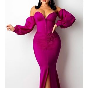 Strapless Split joint dress